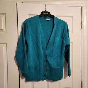L.L. bean vintage 90s button down Green cardigan women's medium sweater